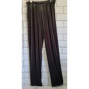 GANTOS PETITE Vintage Dark Gray Velour Velvet Dress Pants Straight Leg High Wais
